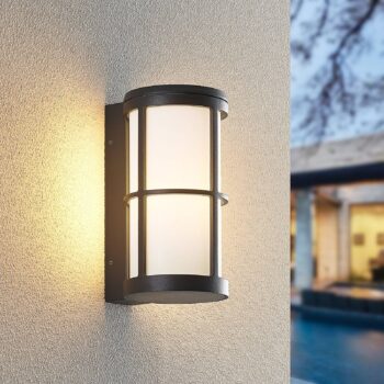 Lucande Kelini vonkajšia nástenná lampa, tmavosivá
