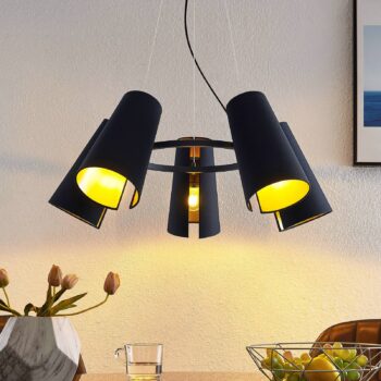 Lucande Kemoni závesná lampa, 5-plameňová