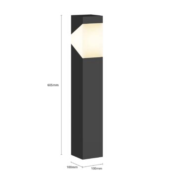 Lucande Kiran podstavec, 60 cm, sivá, kov, IP44, E27