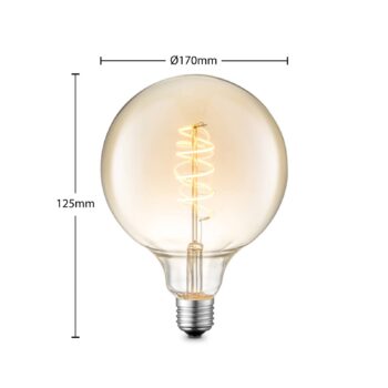 Lucande LED E27 G125 4W 2 700 K stmieva jantárová
