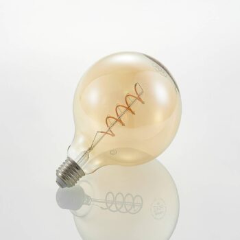 Lucande LED E27 G125 4W 2 700 K stmieva jantárová