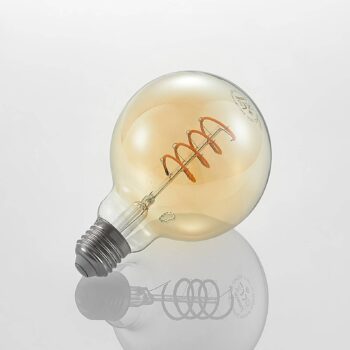 Lucande LED E27 G95 4W 2 700 K stmieva jantárová