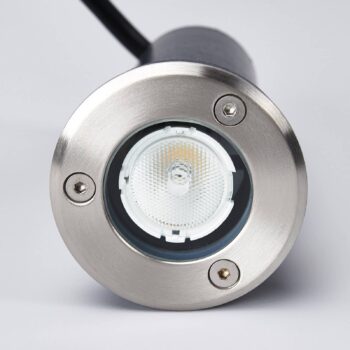 Lucande LED nájazdové svietidlá Kenan, Ø 7cm, nerezová oceľ, IP67