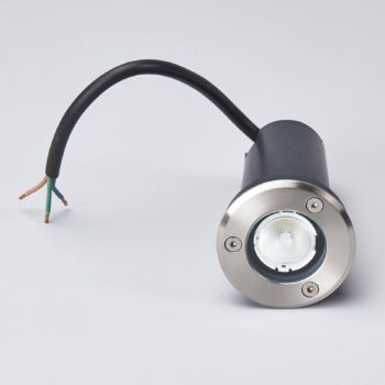 Lucande LED nájazdové svietidlá Kenan, Ø 7cm, nerezová oceľ, IP67