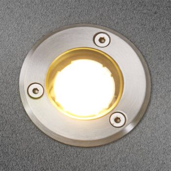 Lucande LED nájazdové svietidlá Kenan, Ø 7cm, nerezová oceľ, IP67