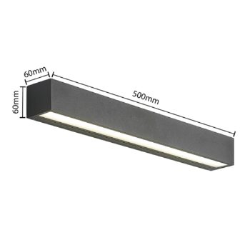 Lucande LED nástenné svetlo Lengo, 50 cm, antracit, hore/dole, CCT