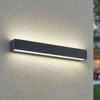 Lucande LED nástenné svetlo Lengo, 50 cm, antracit, hore/dole, CCT