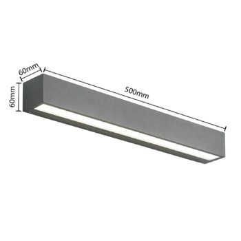 Lucande LED nástenné svetlo Lengo, 50 cm, antracitová, dole, CCT