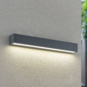 Lucande LED nástenné svetlo Lengo, 50 cm, antracitová, dole, CCT