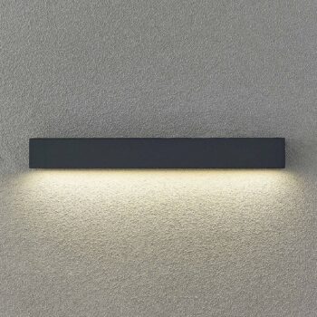 Lucande LED nástenné svetlo Lengo, 50 cm, antracitová, dole, CCT