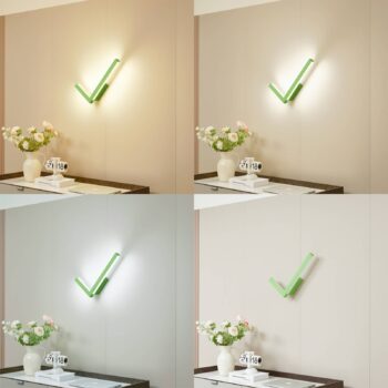 Lucande LED nástenné svietidlo Check, zelené, kovové, CCT, stmievateľné