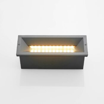 Lucande LED nástenné svietidlo Jaano, antracit, hliník, IP65