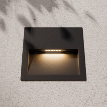 Lucande LED nástenné svietidlo Loya, 11,5x11,5 cm, sivé, IP54