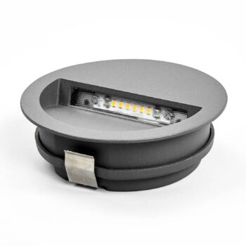Lucande LED nástenné svietidlo Loya, Ø 11,5 cm, sivé, IP54