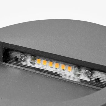 Lucande LED nástenné svietidlo Loya, Ø 11,5 cm, sivé, IP54