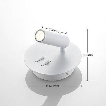 Lucande LED nástenné svietidlo Magya, biele 2 svetlá. okrúhle