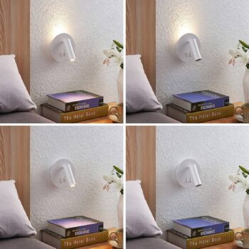 Lucande LED nástenné svietidlo Magya, biele 2 svetlá. okrúhle