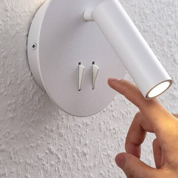 Lucande LED nástenné svietidlo Magya, biele 2 svetlá. okrúhle