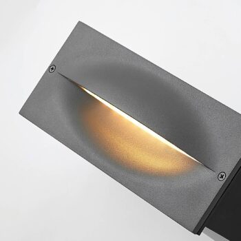 Lucande LED nástenné svietidlo Zandro, 25 cm, antracit, IP65