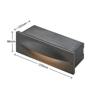 Lucande LED nástenné svietidlo Zandro, 25 cm, antracit, IP65