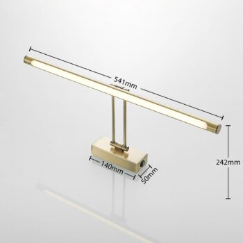 Lucande LED obrazové svetlo Dimitrij, mosadz, kov, 54cm