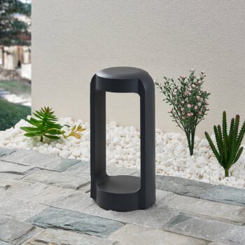 Lucande LED podstavné svetlo Habsa, 30 cm, antracitová farba, kov