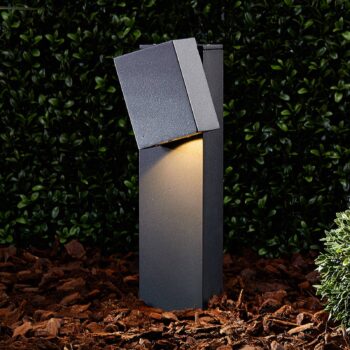 Lucande LED podstavné svetlo Lorik, 30 cm, antracit, hliník