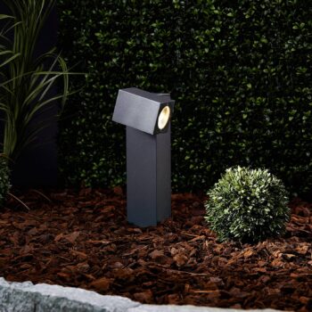 Lucande LED podstavné svetlo Lorik, 30 cm, antracit, hliník