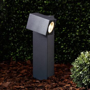Lucande LED podstavné svetlo Lorik, 30 cm, antracit, hliník