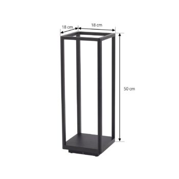 Lucande LED podstavné svetlo Thorvid, výška 50 cm, čierne