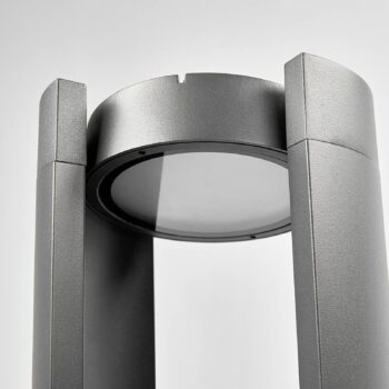 Lucande LED podstavné svietidlo Dylen, sivé, kov, 50 cm, IP65