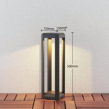 Lucande LED podstavné svietidlo Fery, antracit, kov, 50 cm, IP65