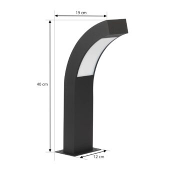 Lucande LED podstavné svietidlo Lennik, 40 cm, antracit, kov