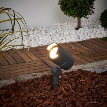Lucande LED reflektor Beatrix, antracitová farba, hliník, 45,7 cm