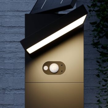Lucande LED solárna lampa Silvan, 100 cm, senzor, antracitová