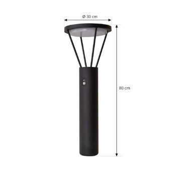 Lucande LED solárna vlnová lampa Elario, 80 cm, CCT, senzor