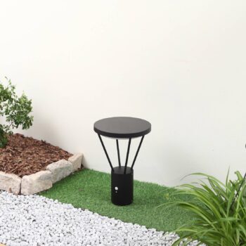 Lucande LED solárna základňa Elario, 44 cm, čierna, senzor