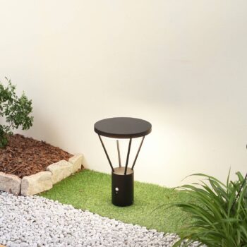 Lucande LED solárna základňa Elario, 44 cm, čierna, senzor