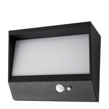 Lucande LED solárne nástenné svietidlo Dava, výška 14 cm, hliník, senzor