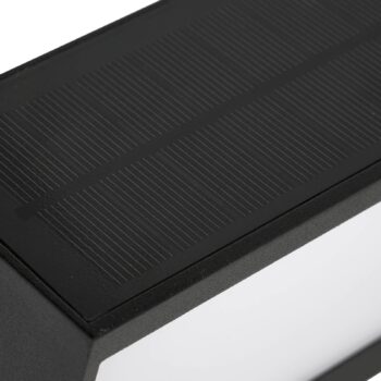 Lucande LED solárne nástenné svietidlo Dava, výška 14 cm, hliník, senzor