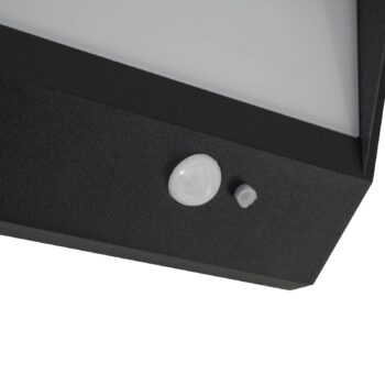 Lucande LED solárne nástenné svietidlo Dava, výška 14 cm, hliník, senzor