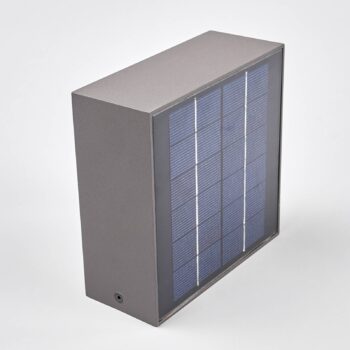 Lucande LED solárne nástenné svietidlo Mahra, antracit, kov, senzor