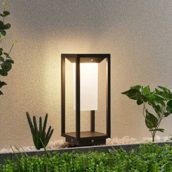 Lucande LED solárne podstavcové svetlo Eliel, 34 cm, antracitová farba, IP54