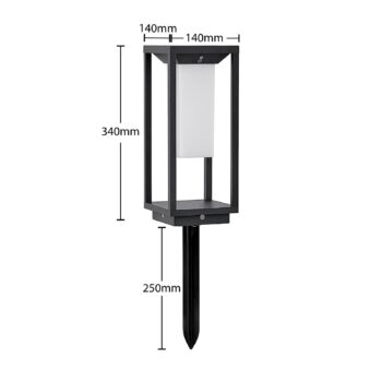 Lucande LED solárne podstavcové svetlo Eliel, 34 cm, antracitová farba, IP54