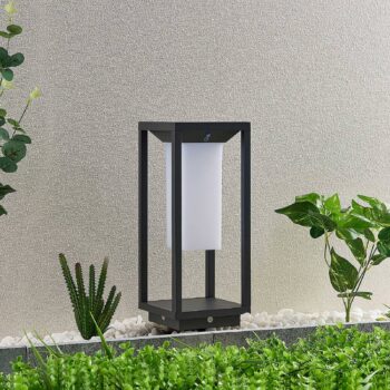 Lucande LED solárne podstavcové svetlo Eliel, 34 cm, antracitová farba, IP54