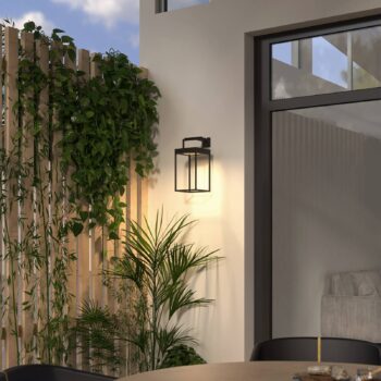 Lucande LED solárne svetlo Lynzy, 38 cm, čierne, kov, IP65