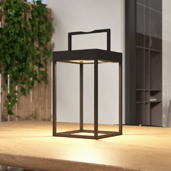 Lucande LED solárne svetlo Lynzy, 38 cm, čierne, kov, IP65