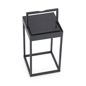 Lucande LED solárne svetlo Lynzy, 38 cm, čierne, kov, IP65