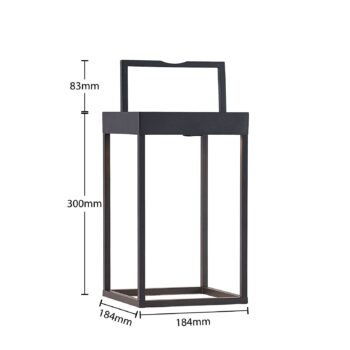 Lucande LED solárne svetlo Lynzy, 38 cm, čierne, kov, IP65