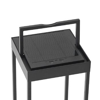 Lucande LED solárne svetlo Lynzy, 58 cm, čierne, kov, IP65